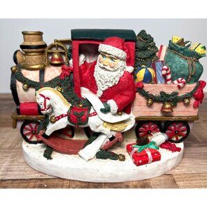Vintage Santa Claus & Horse Train Christmas Doorstop, Heavy